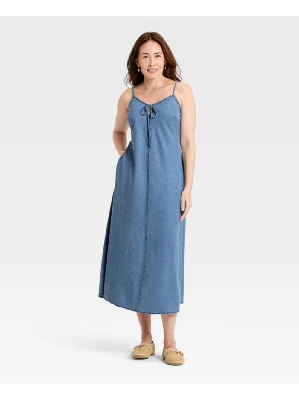 Women's Chambray Maxi Sundress - Universal Thread Blue
